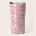Checkered Pink Matrix Travel Mug Gallery Image 3