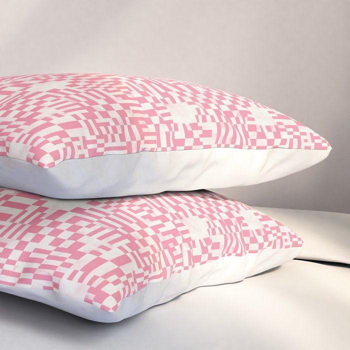 Checkered Pink Matrix Pillow Sham Gallery Image 3
