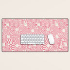 Checkered Pink Matrix Desk Mat Gallery Image 1