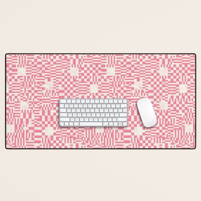 Checkered Pink Matrix Desk Mat Gallery Image 1