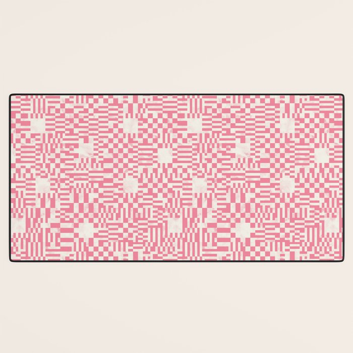 Checkered Pink Matrix Desk Mat Gallery Image 3