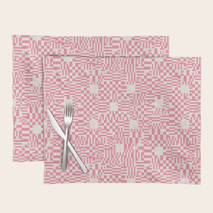 Checkered Pink Matrix Placemat Gallery Image 1