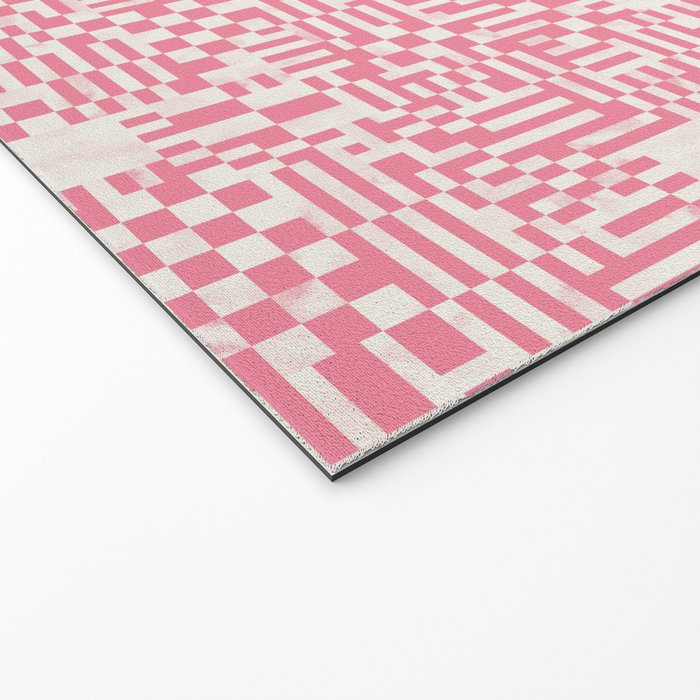 Checkered Pink Matrix Welcome Mat Gallery Image 2