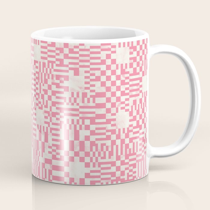 Checkered Pink Matrix Coffee Mug Gallery Image 1