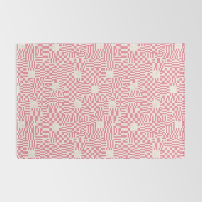 Checkered Pink Matrix Rug Gallery Image 2