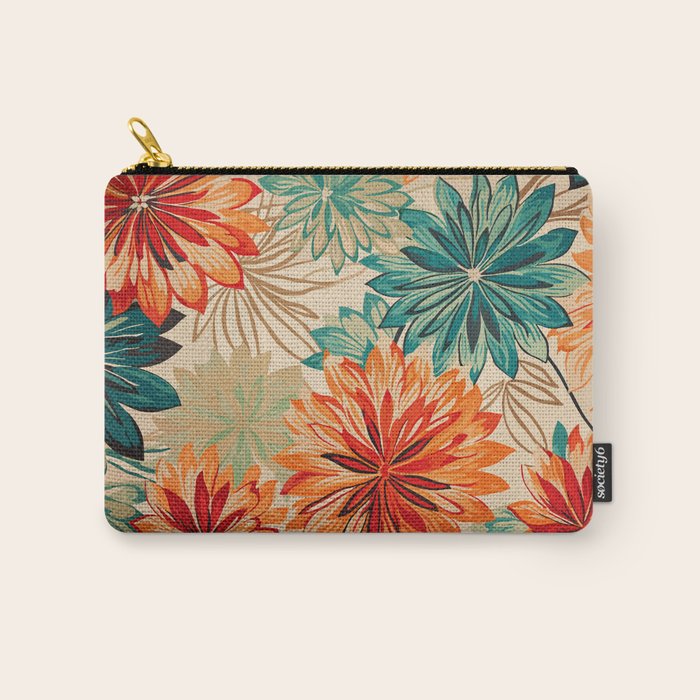 Floral Summer in Vibrant Blooms Carry All Pouch Gallery Image 1