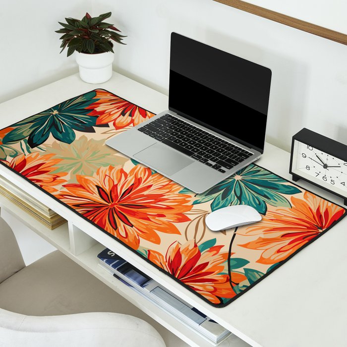 Floral Summer in Vibrant Blooms Desk Mat Gallery Image 2