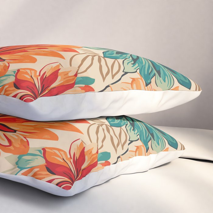 Floral Summer in Vibrant Blooms Pillow Sham Gallery Image 3