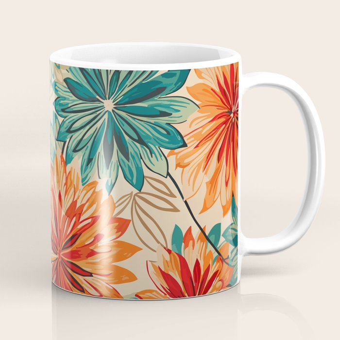 Floral Summer in Vibrant Blooms Coffee Mug Gallery Image 1