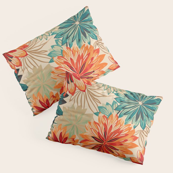 Floral Summer in Vibrant Blooms Pillow Sham Gallery Image 1