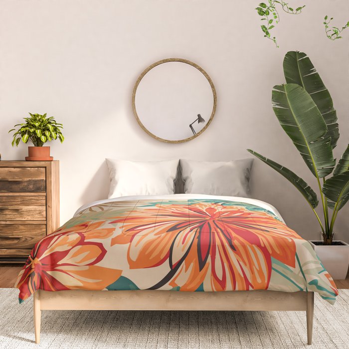 Floral Summer in Vibrant Blooms Comforter Gallery Image 3