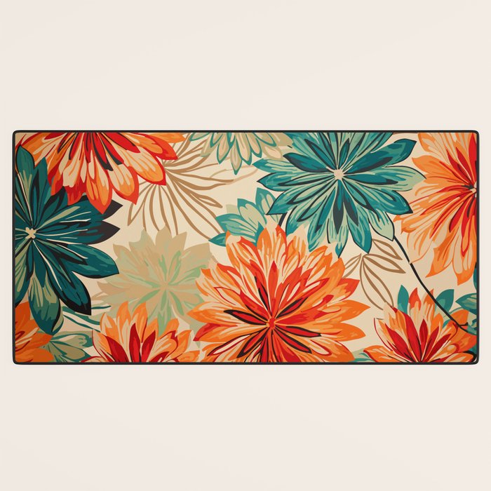 Floral Summer in Vibrant Blooms Desk Mat Gallery Image 3