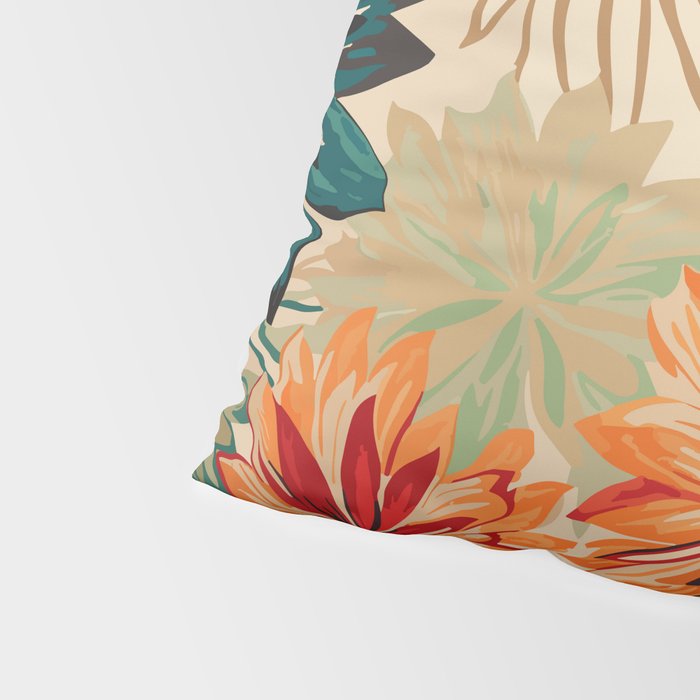 Floral Summer in Vibrant Blooms Pillow Sham Gallery Image 4