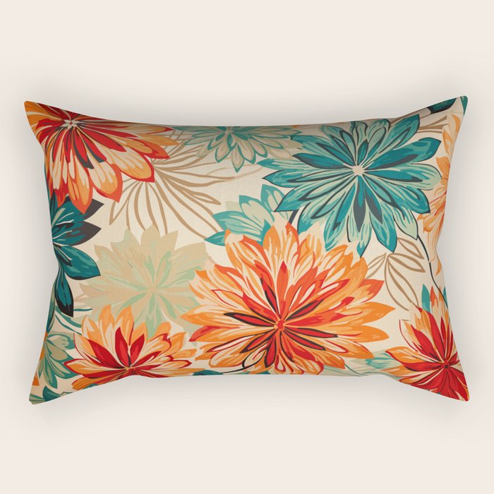Floral Summer in Vibrant Blooms Rectangular Pillow Gallery Image 2