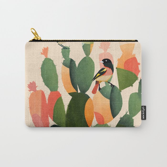 Cactus & Birds 1 Carry All Pouch Gallery Image 1