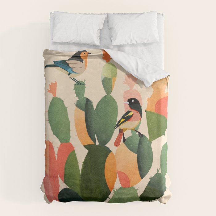 Cactus & Birds 1 Duvet Cover Gallery Image 1