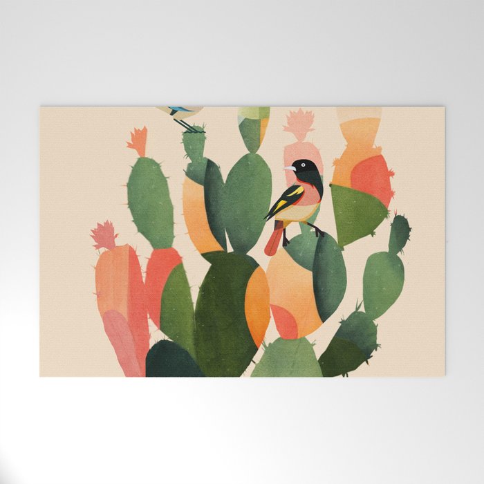 Cactus & Birds 1 Welcome Mat Gallery Image 1