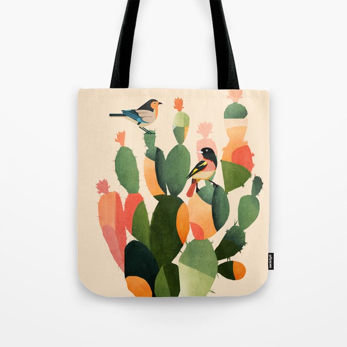 Cactus & Birds 1 Tote Bag Gallery Image 1
