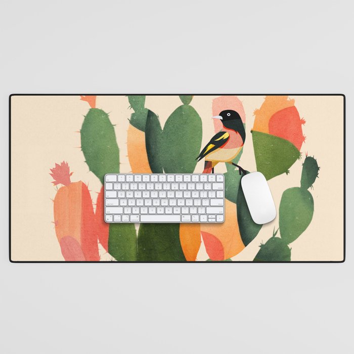 Cactus & Birds 1 Desk Mat Gallery Image 1