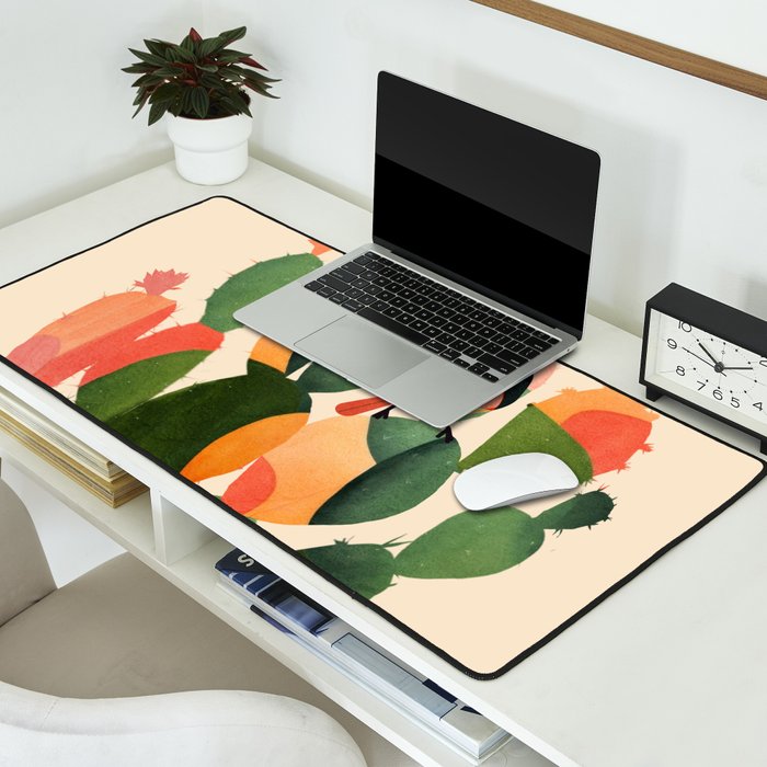 Cactus & Birds 1 Desk Mat Gallery Image 2