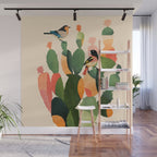 Cactus & Birds 1 Wall Mural Gallery Image 1