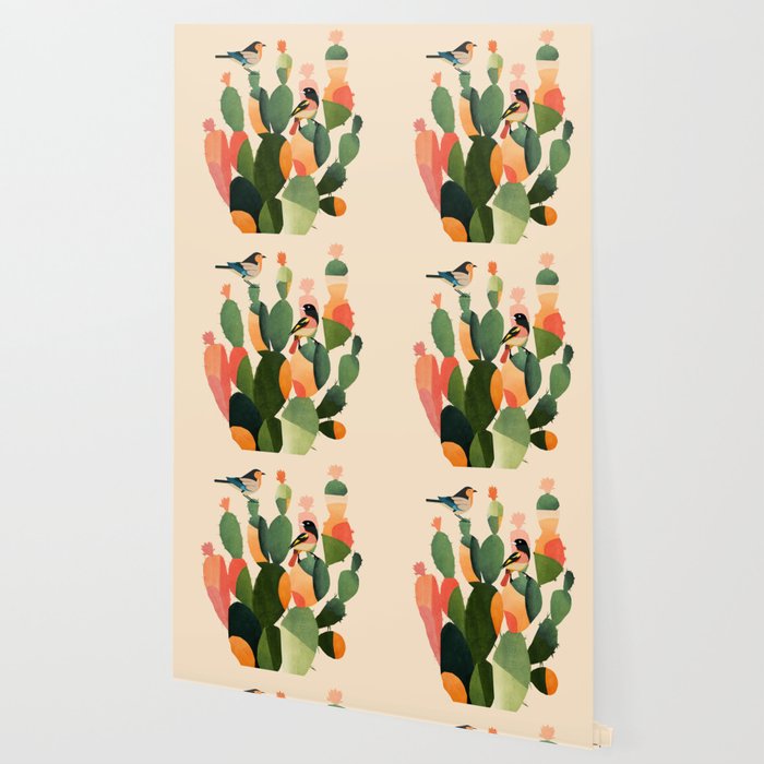 Cactus & Birds 1 Wallpaper Gallery Image 2