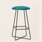 Peacock Watercolor Painting Stool Gallery Image 1