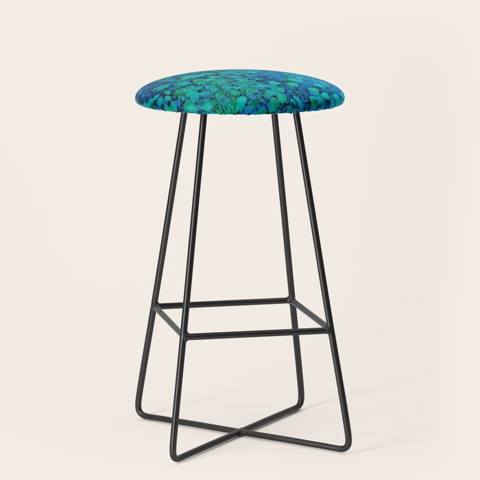 Peacock Watercolor Painting Stool Gallery Image 1
