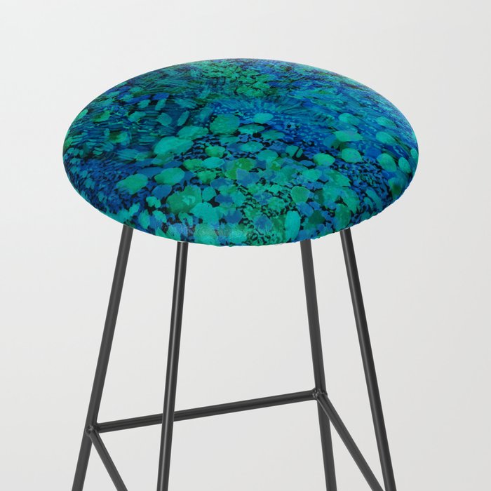 Peacock Watercolor Painting Stool Gallery Image 2