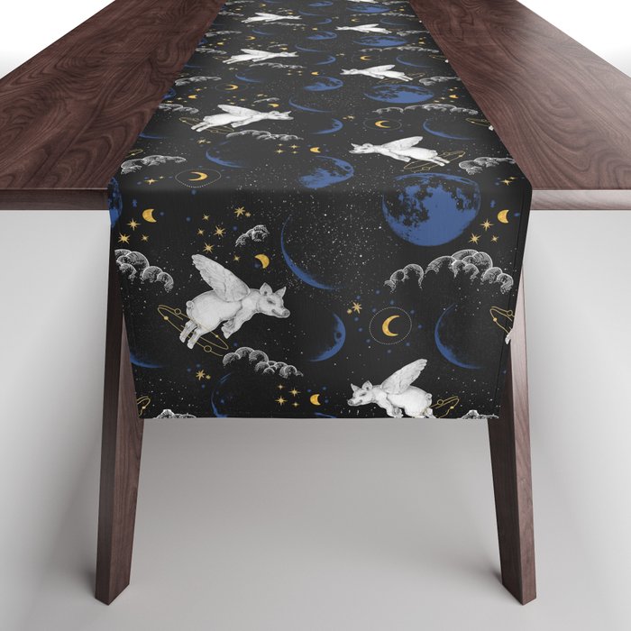 Celestial Pigs of the Night Sky A Table Runner Gallery Image 1