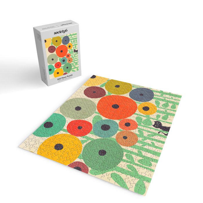 Cat in flower garden Jigsaw Puzzle Gallery Image 2
