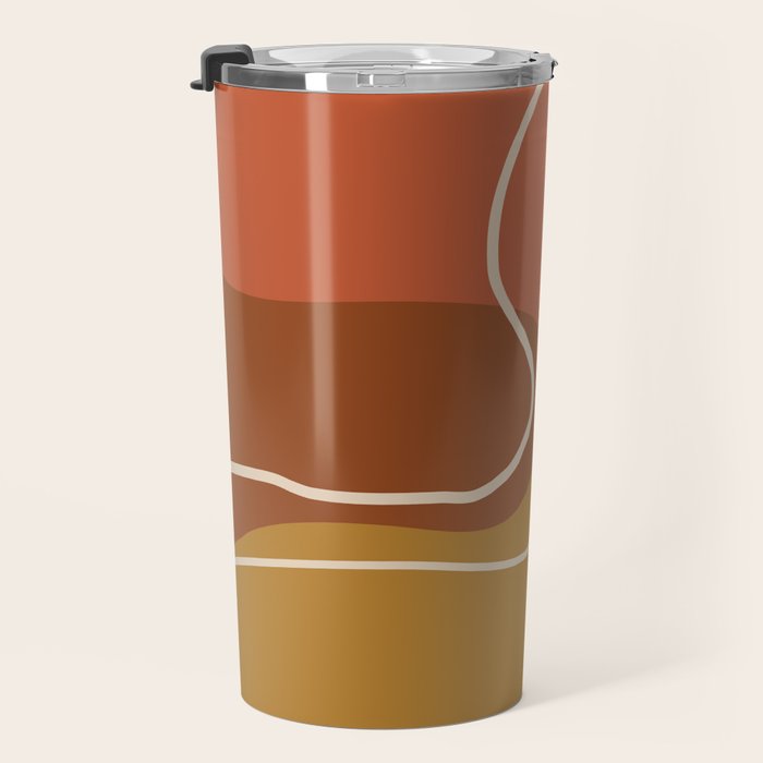 Abstract Organic Shapes in Zen Desert Color  Travel Mug Gallery Image 3