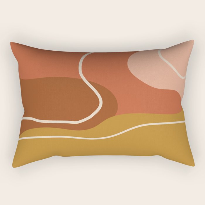 Abstract Organic Shapes in Zen Desert Color  Rectangular Pillow Gallery Image 1