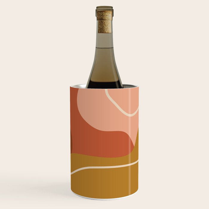 Abstract Organic Shapes in Zen Desert Color  Wine Chiller Gallery Image 3