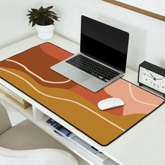 Abstract Organic Shapes in Zen Desert Color  Desk Mat Gallery Image 2