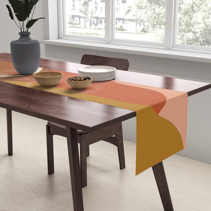 Abstract Organic Shapes in Zen Desert Color  Table Runner Gallery Image 2