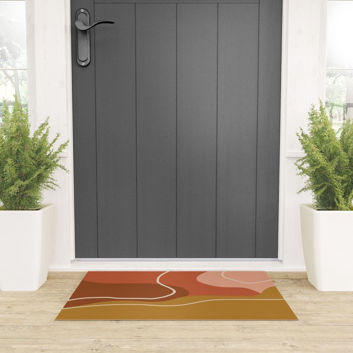 Abstract Organic Shapes in Zen Desert Color  Welcome Mat Gallery Image 3
