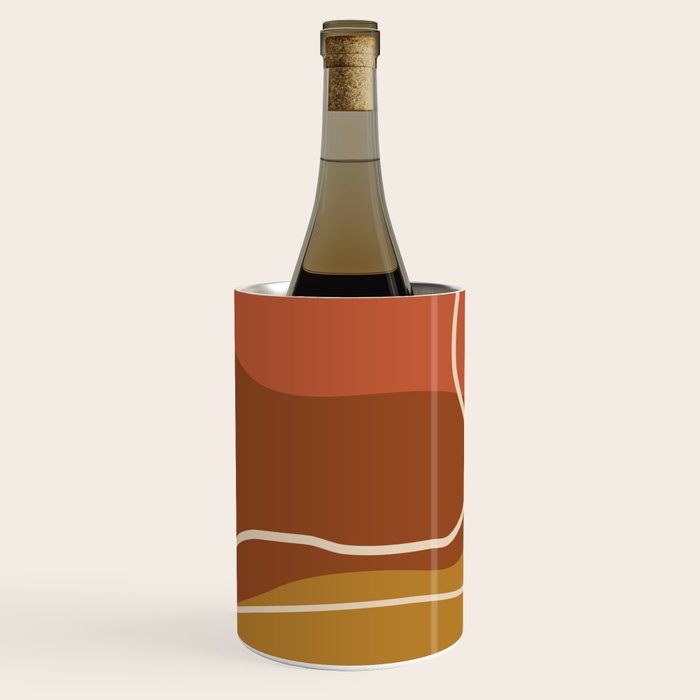 Abstract Organic Shapes in Zen Desert Color  Wine Chiller Gallery Image 2