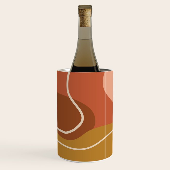 Abstract Organic Shapes in Zen Desert Color  Wine Chiller Gallery Image 1