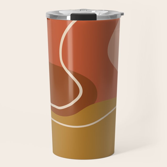 Abstract Organic Shapes in Zen Desert Color  Travel Mug Gallery Image 1