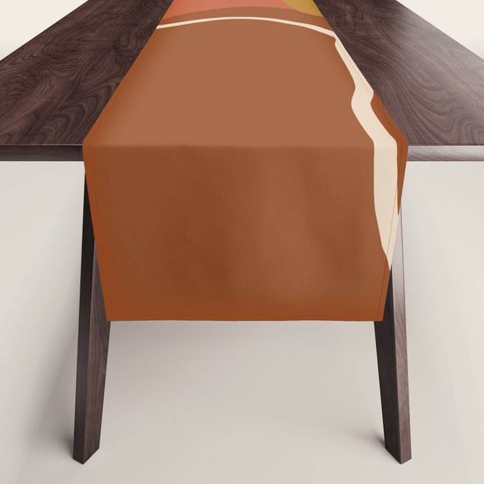 Abstract Organic Shapes in Zen Desert Color  Table Runner Gallery Image 1