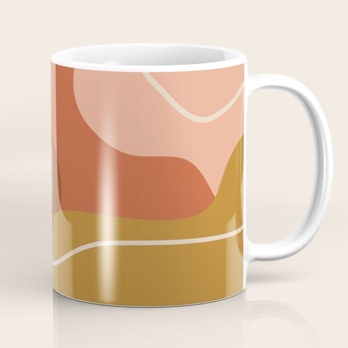 Abstract Organic Shapes in Zen Desert Color  Coffee Mug Gallery Image 1