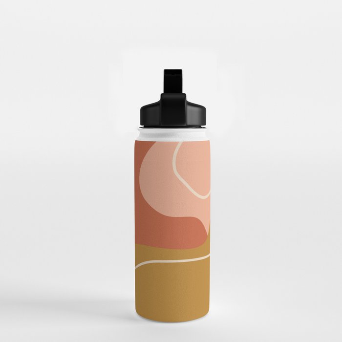 Abstract Organic Shapes in Zen Desert Color  Water Bottle Gallery Image 2