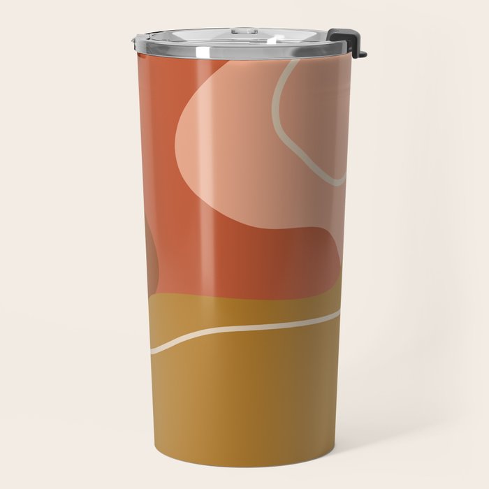Abstract Organic Shapes in Zen Desert Color  Travel Mug Gallery Image 2