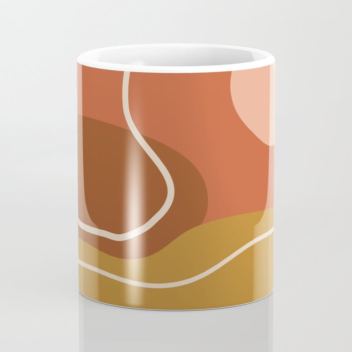 Abstract Organic Shapes in Zen Desert Color  Coffee Mug Gallery Image 4