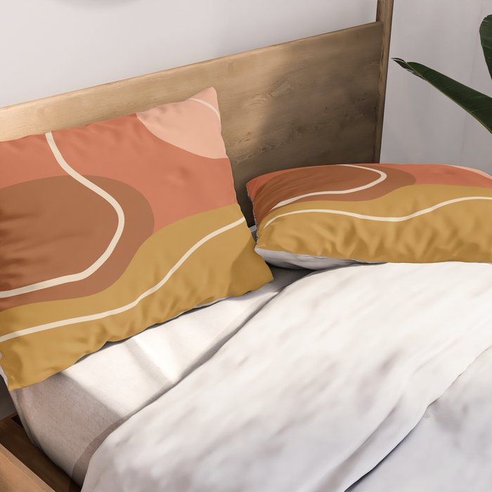 Abstract Organic Shapes in Zen Desert Color  Pillow Sham Gallery Image 2
