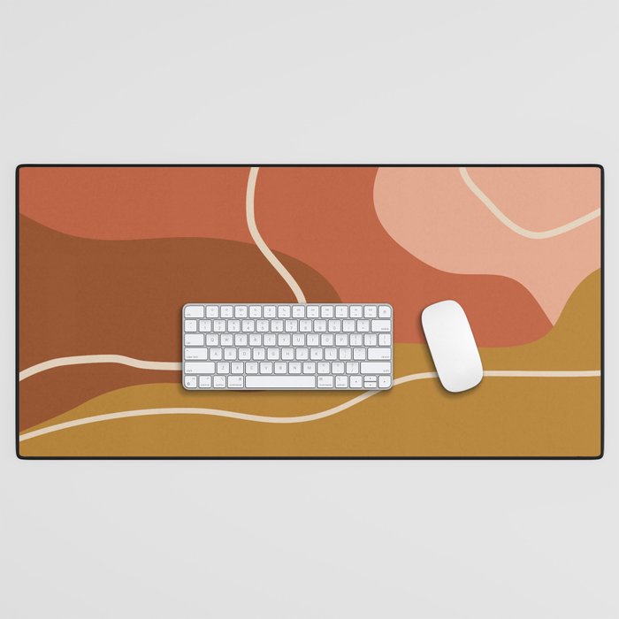 Abstract Organic Shapes in Zen Desert Color  Desk Mat Gallery Image 1