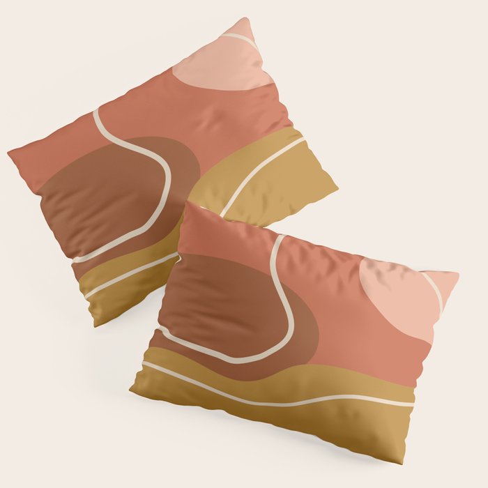 Abstract Organic Shapes in Zen Desert Color  Pillow Sham Gallery Image 3
