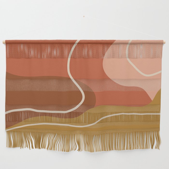 Abstract Organic Shapes in Zen Desert Color  Wall Hanging Gallery Image 1