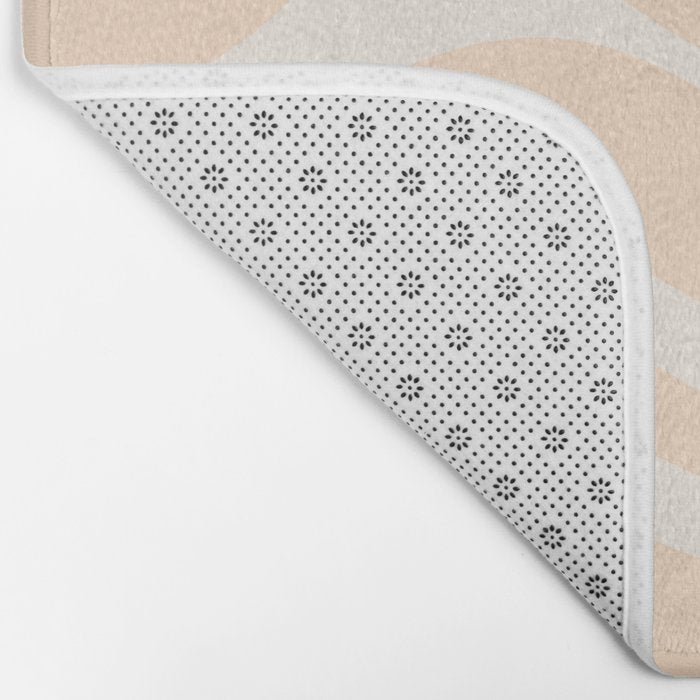 Retro Modern Liquid Swirl Abstract Pattern Square in Soft Pale Peach  Bath Mat Gallery Image 2